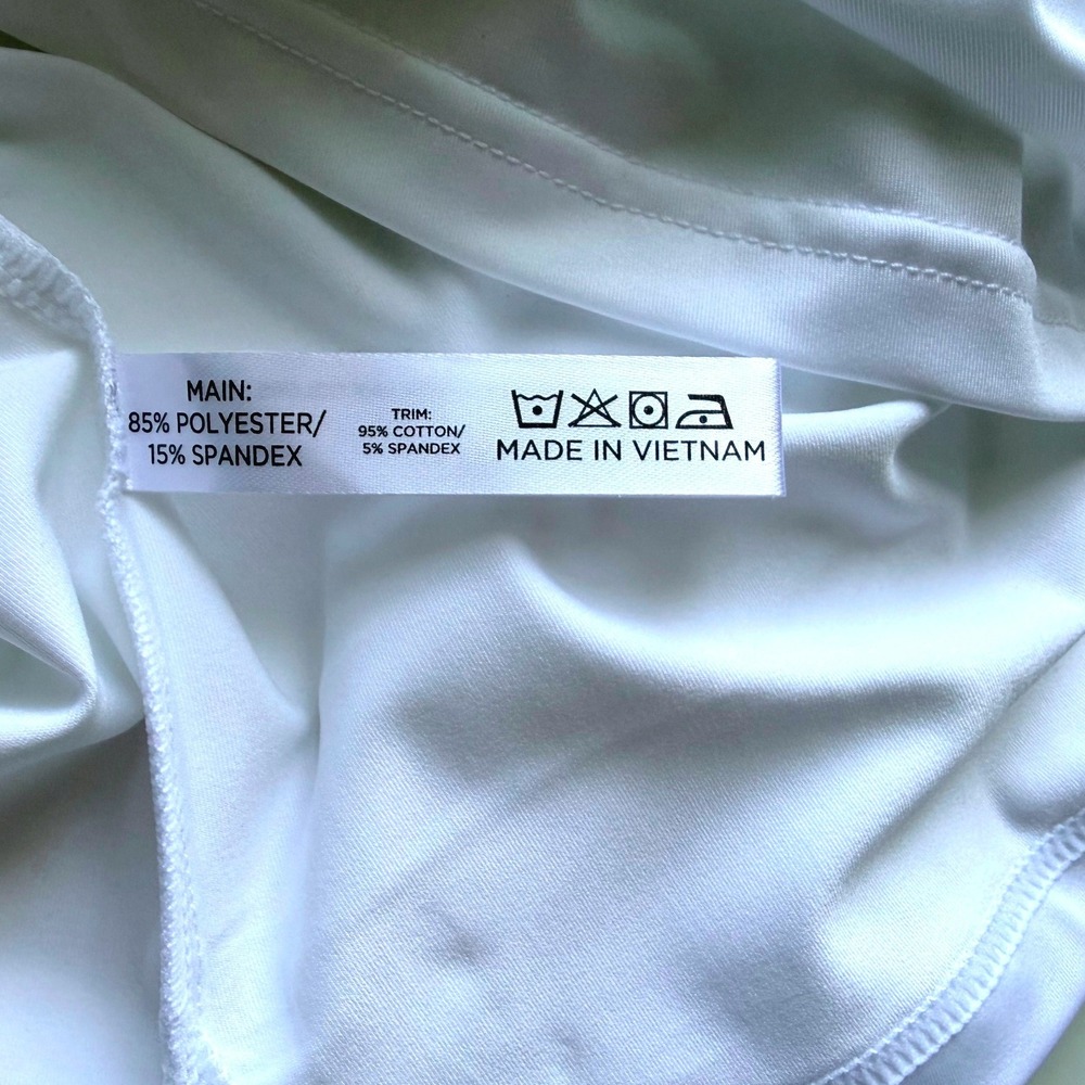 Tuckernuck Polo Top Long Sleeve Performance Spandex Athletic White Small S - Picture 7 of 7